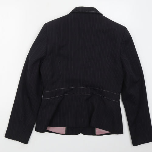 Autonomy Womens Grey Striped Polyester Jacket Suit Jacket Size 14