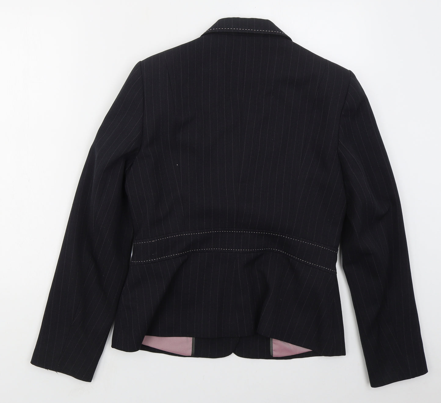 Autonomy Womens Grey Striped Polyester Jacket Suit Jacket Size 14