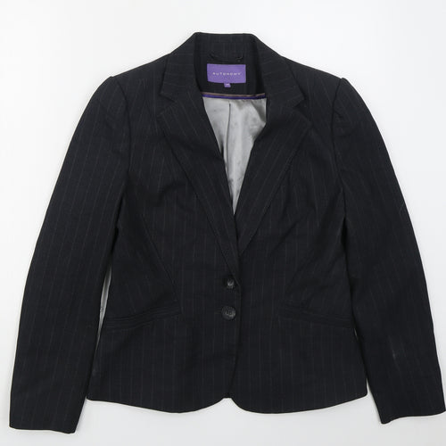 Autonomy Womens Grey Striped Polyester Jacket Suit Jacket Size 14