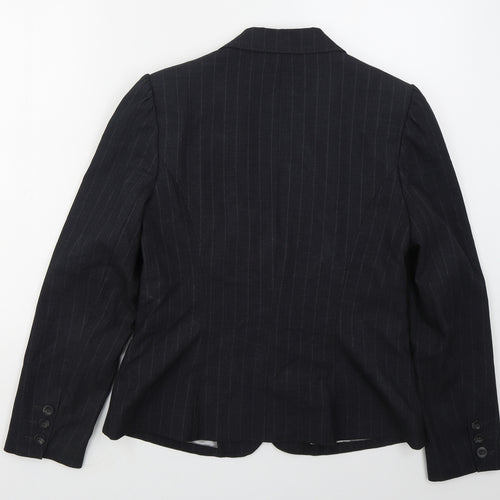 Autonomy Womens Grey Striped Polyester Jacket Suit Jacket Size 14
