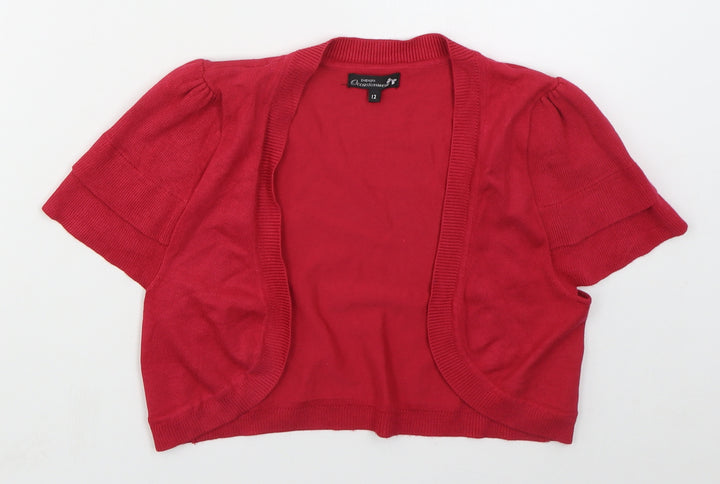 Papaya Womens Pink V-Neck Viscose Cardigan Jumper Size 12