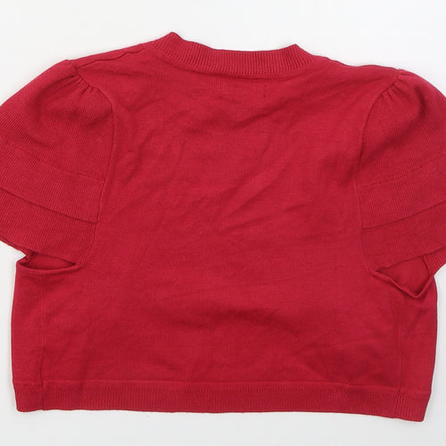Papaya Womens Pink V-Neck  Viscose Cardigan Jumper Size 12