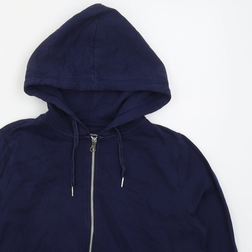 TU Womens Blue  Cotton Full Zip Hoodie Size 14  Zip