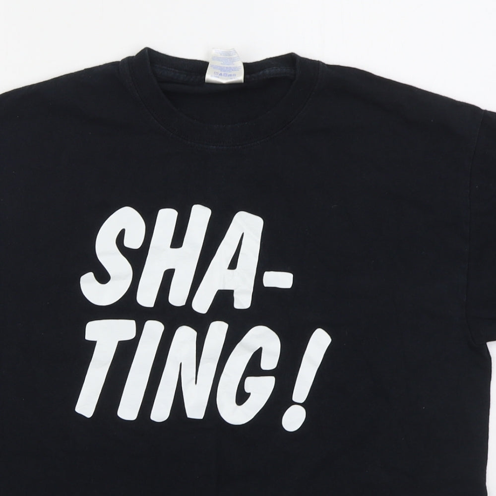 Gildan Mens Black  Cotton  T-Shirt Size M Crew Neck  - Sha-Ting