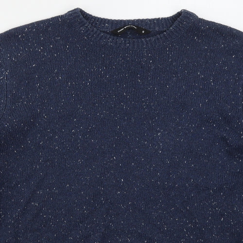Cedar Wood State Mens Blue Crew Neck  Acetate Pullover Jumper Size S