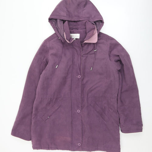 EWM Womens Purple   Overcoat Coat Size 14  Zip