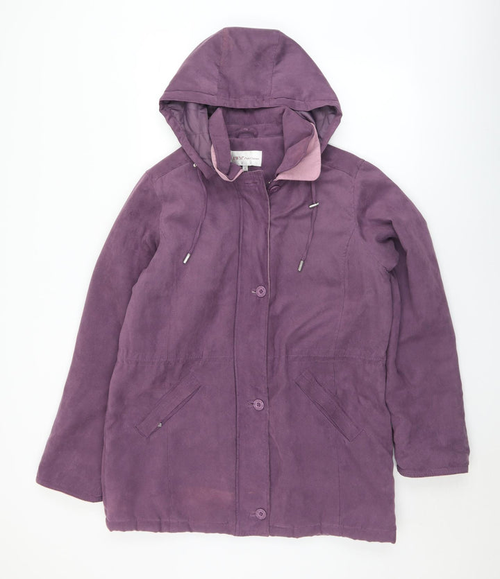 EWM Womens Purple   Overcoat Coat Size 14  Zip