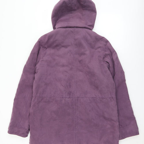 EWM Womens Purple   Overcoat Coat Size 14  Zip