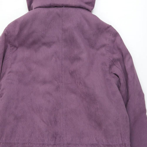EWM Womens Purple   Overcoat Coat Size 14  Zip