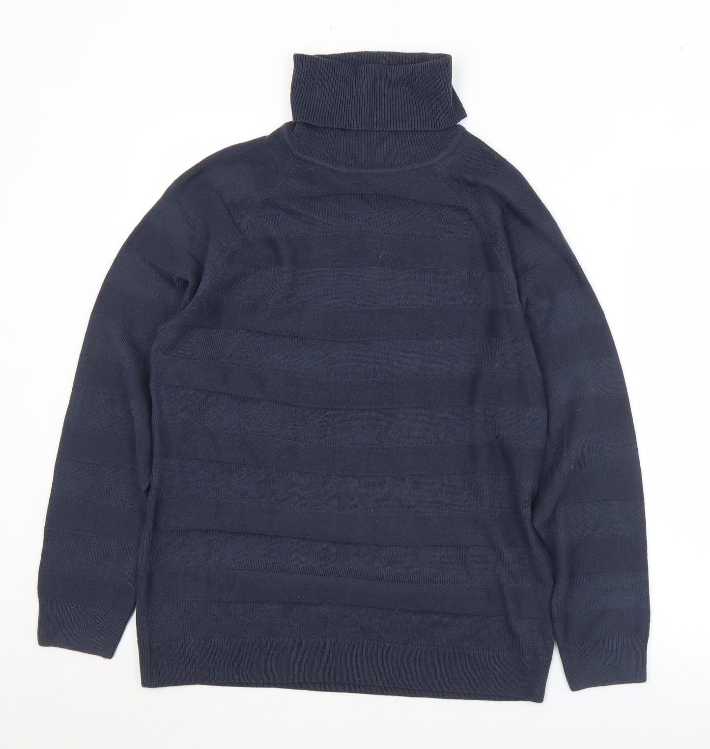 Ridge & Co Womens Blue Roll Neck  Acrylic Pullover Jumper Size 12