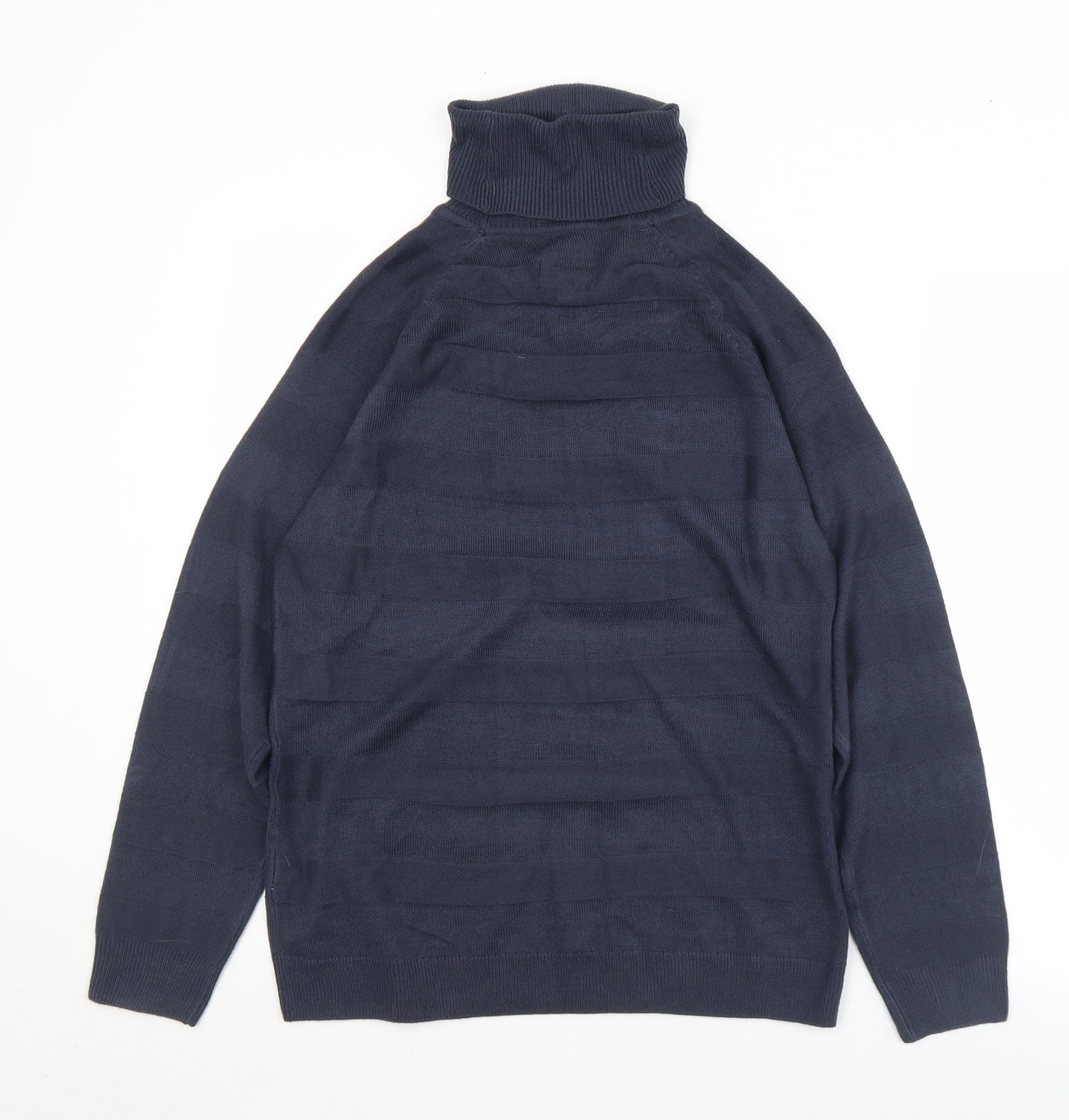 Ridge & Co Womens Blue Roll Neck  Acrylic Pullover Jumper Size 12