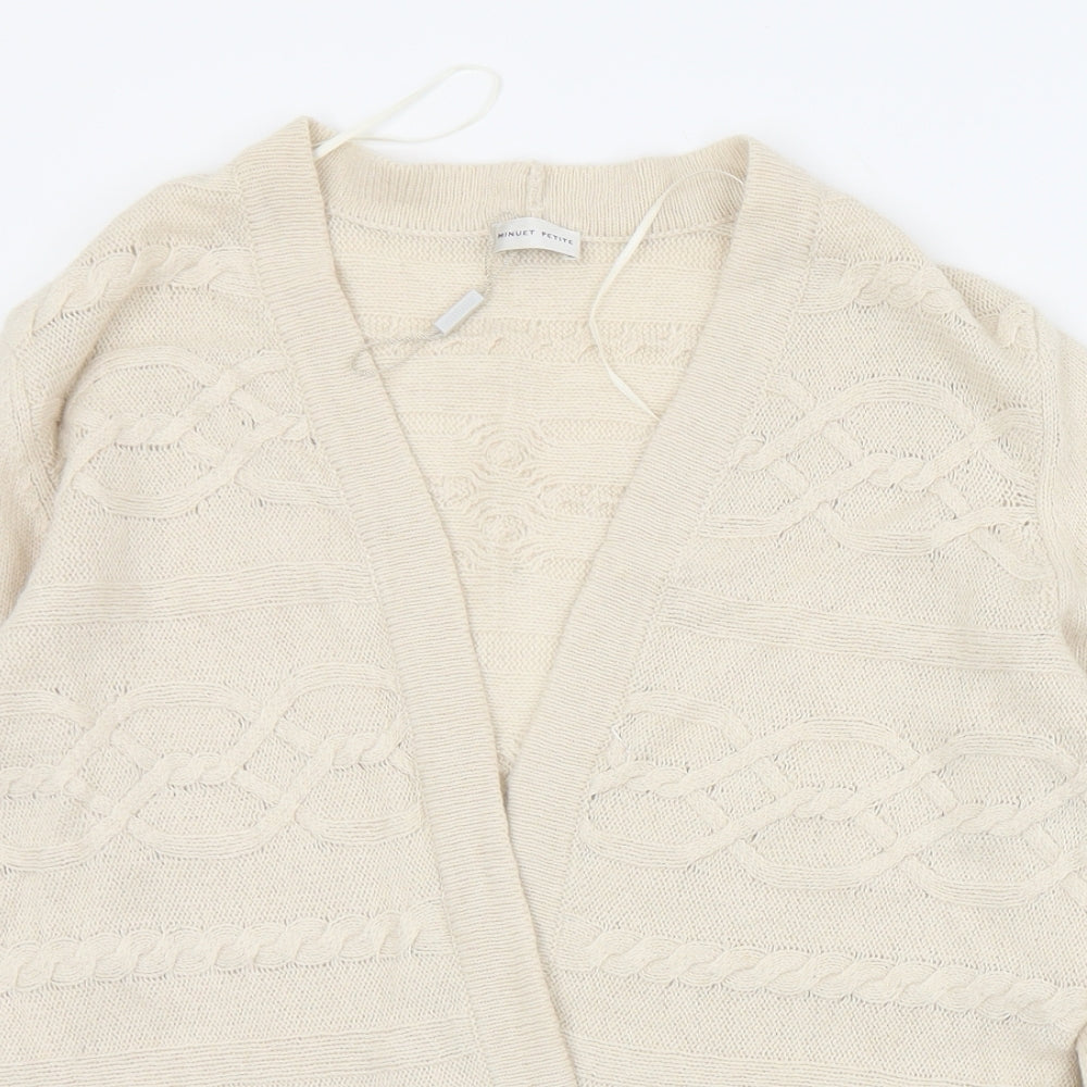 Minuet Womens Beige Collared  Cotton Cardigan Jumper Size M