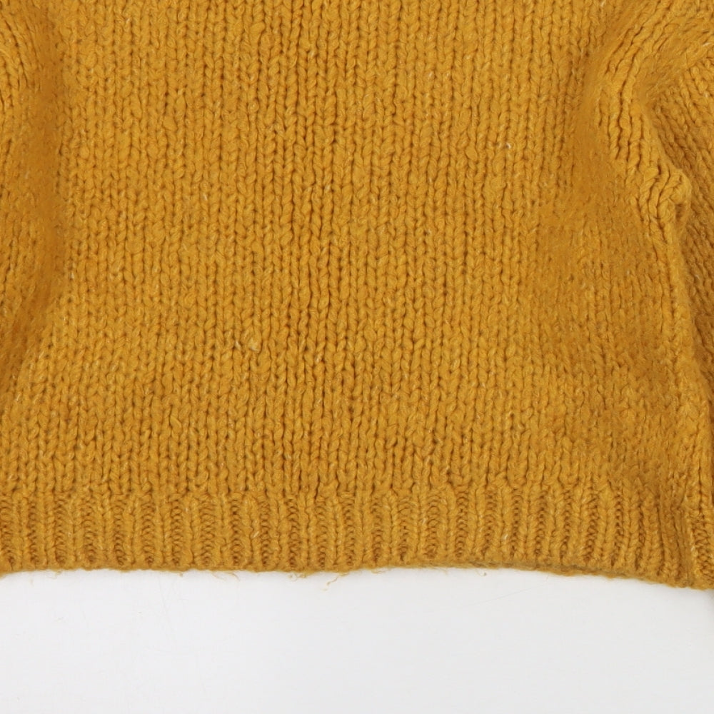 New Look Girls Yellow Crew Neck  Acrylic Pullover Jumper Size 14-15 Years