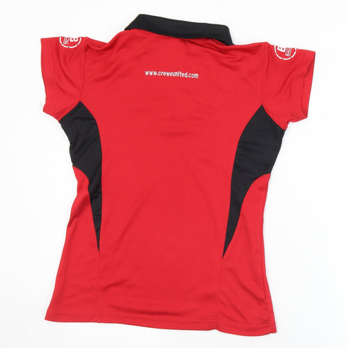 Crewe United Womens Red  Polyester Jersey Polo Size S Collared - Crewe United Ladies