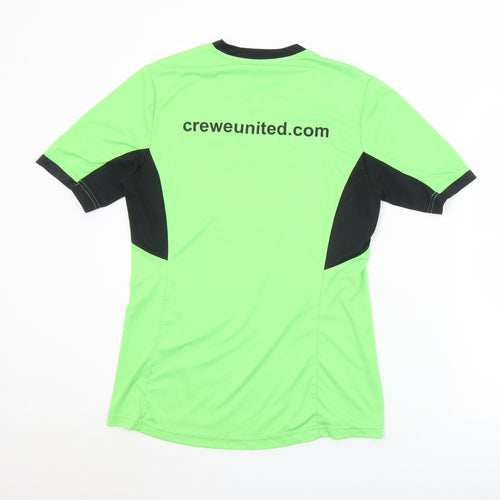 Crewe United Mens Green  Polyester  T-Shirt Size M V-Neck  - Crewe United
