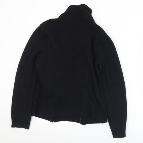 Jigsaw Womens Black Collared  Wool Cardigan Jumper Size M