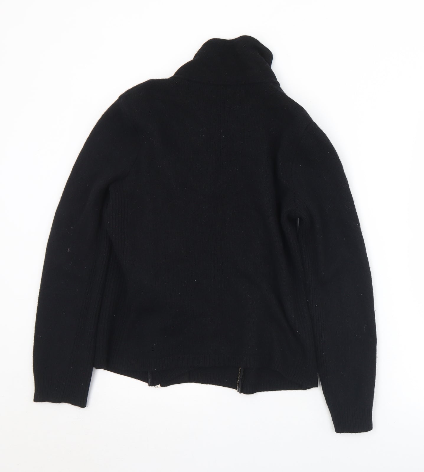 Jigsaw Womens Black Collared  Wool Cardigan Jumper Size M