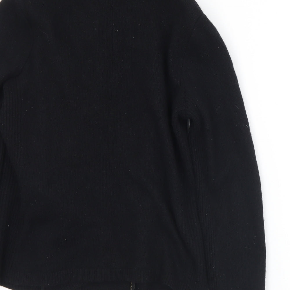 Jigsaw Womens Black Collared  Wool Cardigan Jumper Size M