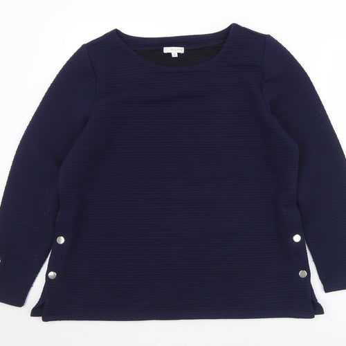 W Lane Womens Blue Round Neck  Polyester Pullover Jumper Size M