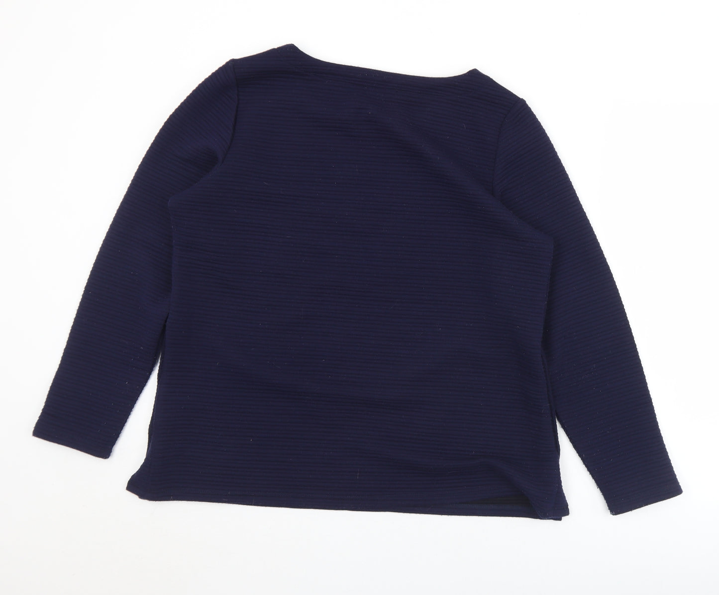 W Lane Womens Blue Round Neck  Polyester Pullover Jumper Size M