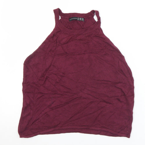Atmosphere Womens Purple Crew Neck  Acrylic Vest Jumper Size 8