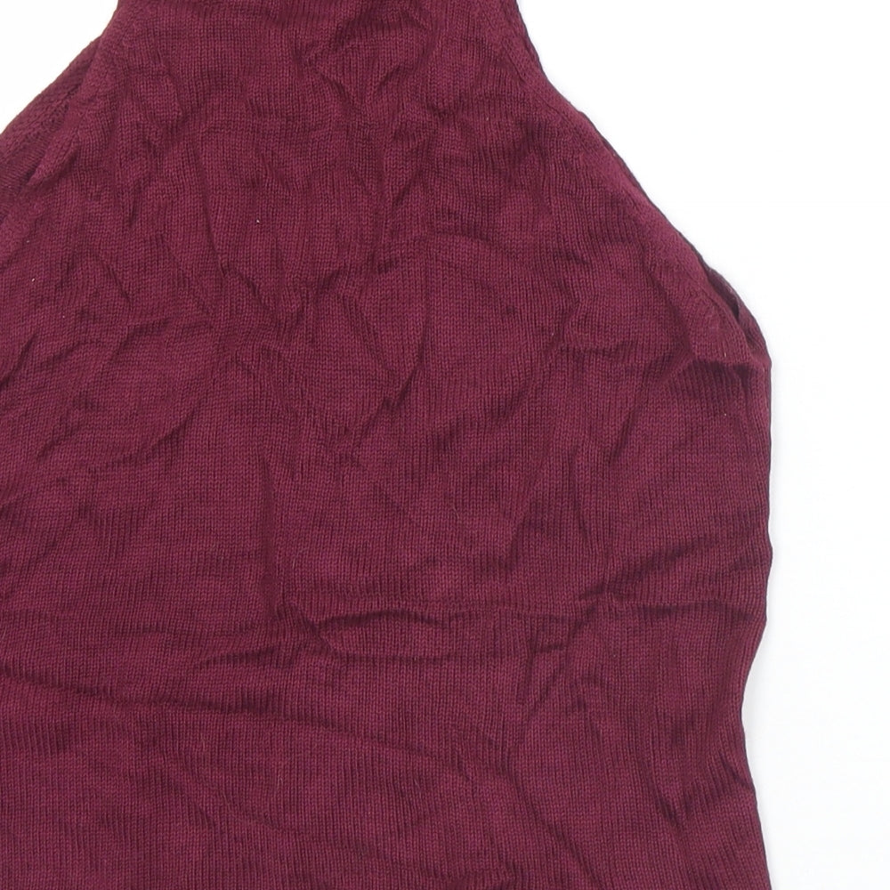 Atmosphere Womens Purple Crew Neck  Acrylic Vest Jumper Size 8