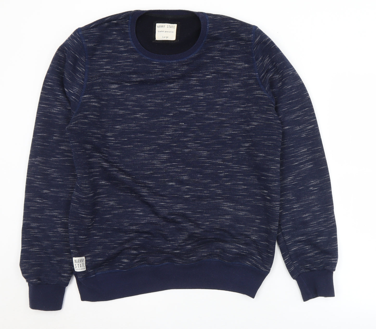 Nanny State Mens Blue  Polyester Pullover Sweatshirt Size L