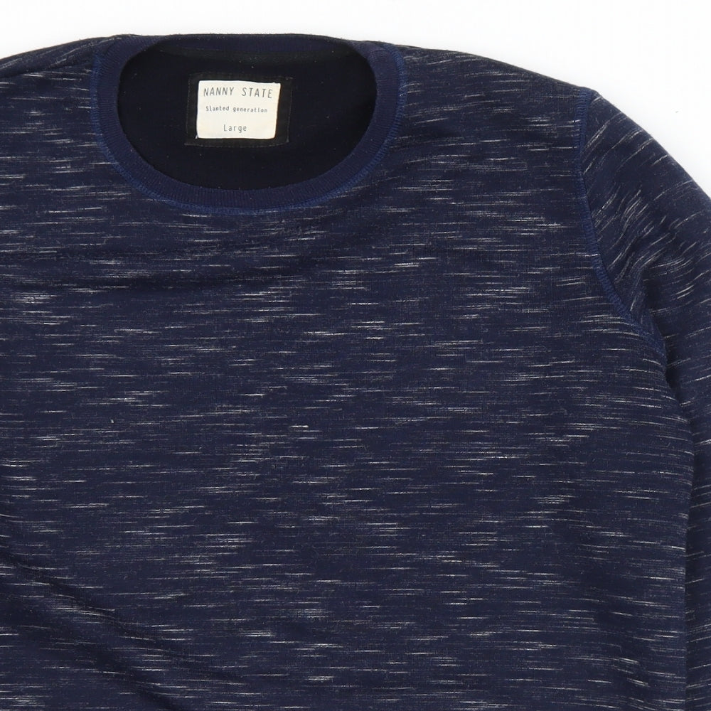 Nanny State Mens Blue  Polyester Pullover Sweatshirt Size L