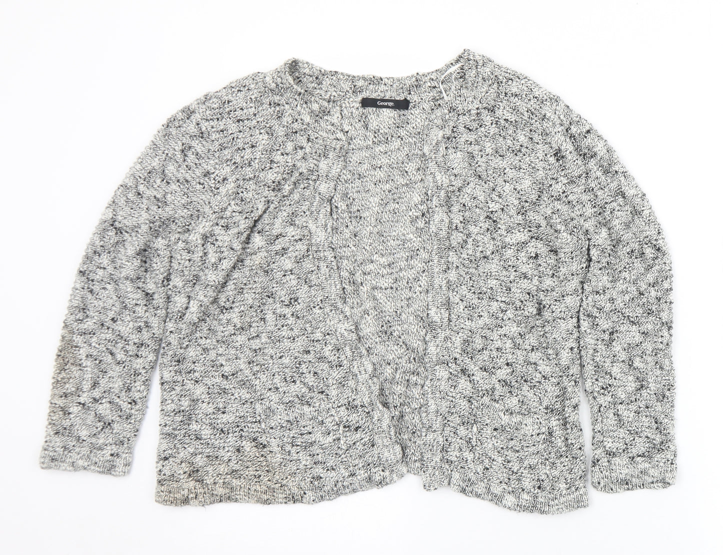 George Womens Grey Round Neck  Cotton Cardigan Jumper Size 18