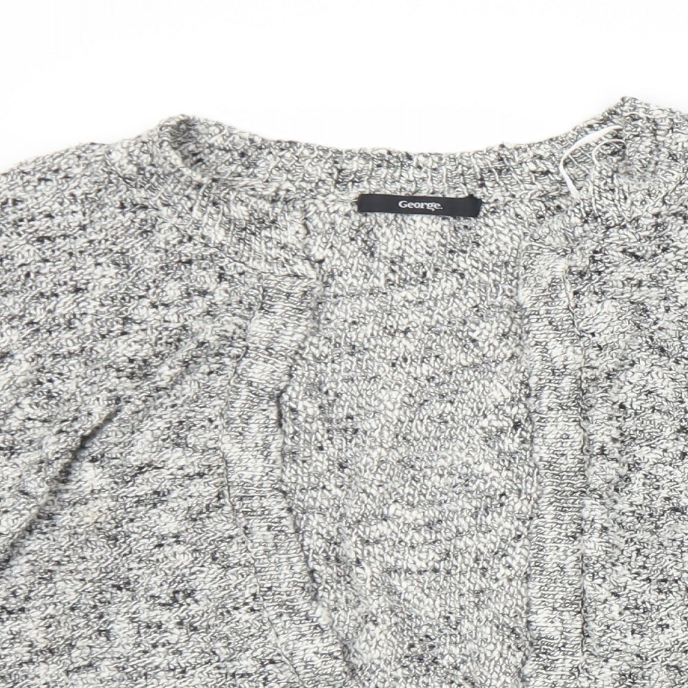 George Womens Grey Round Neck  Cotton Cardigan Jumper Size 18