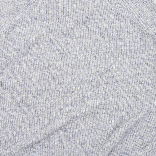 Papaya Womens Blue Crew Neck  Acrylic Pullover Jumper Size M