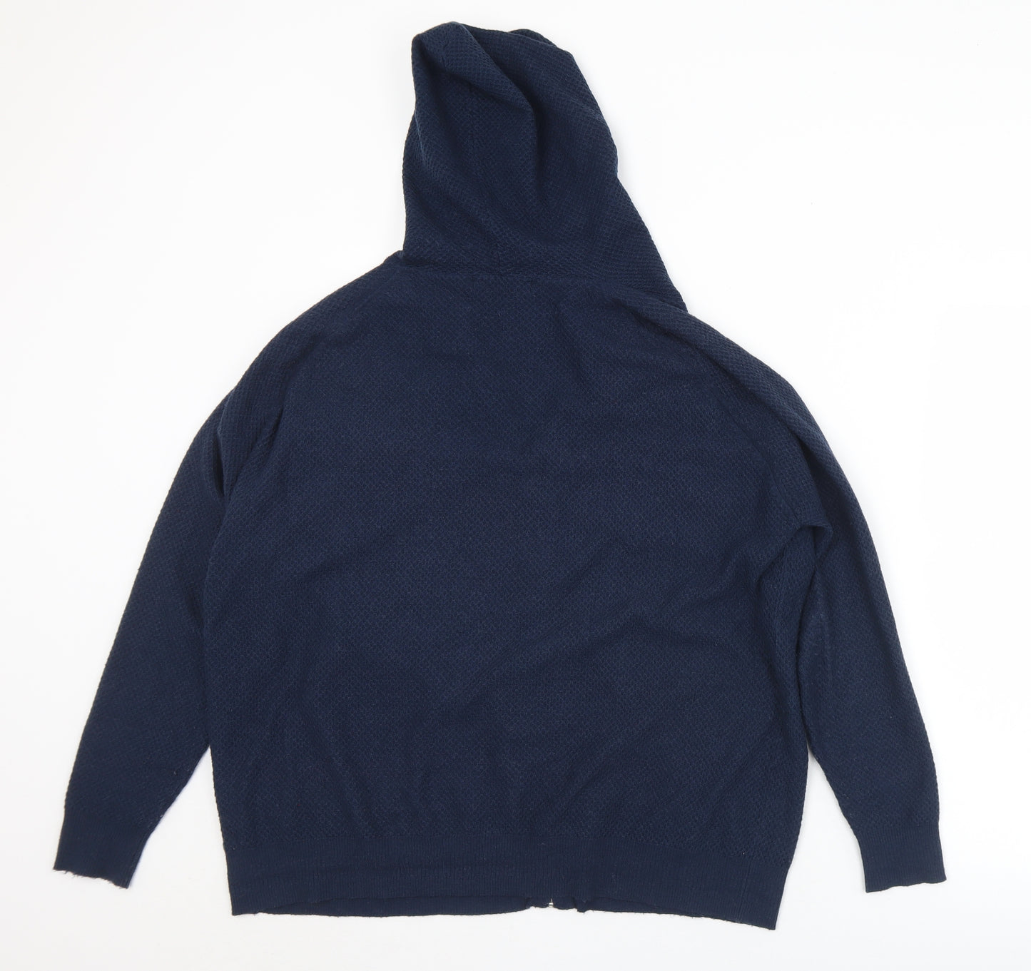 Marks and Spencer Mens Blue  Viscose Full Zip Hoodie Size L