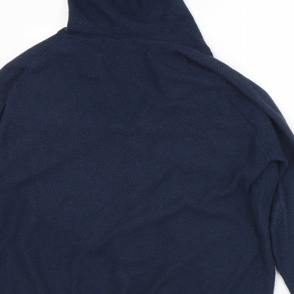 Marks and Spencer Mens Blue  Viscose Full Zip Hoodie Size L