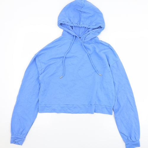 ASOS Womens Blue  Cotton Pullover Hoodie Size 6   - Cropped