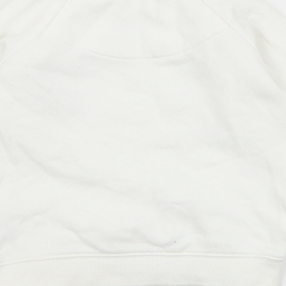F&F Baby White  Cotton Pullover Jumper Size 3-6 Months  Button - Zoo Animals