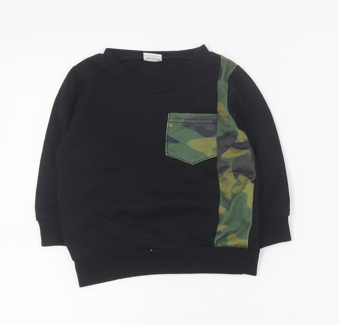 SheIn Baby Black Camouflage Cotton Pullover Jumper Size 9-12 Months  Pullover