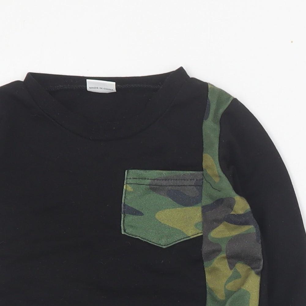 SheIn Baby Black Camouflage Cotton Pullover Jumper Size 9-12 Months  Pullover
