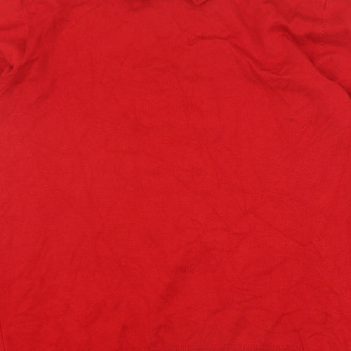 Vida Vi Womens Red Collared  Viscose Pullover Jumper Size M