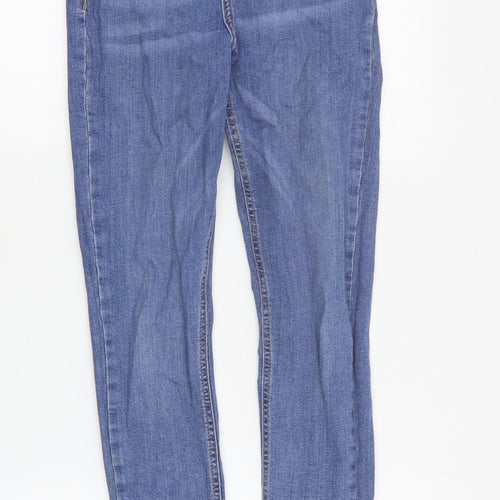 Topshop Womens Blue  Cotton Skinny Jeans Size 28 in L26 in Regular Zip