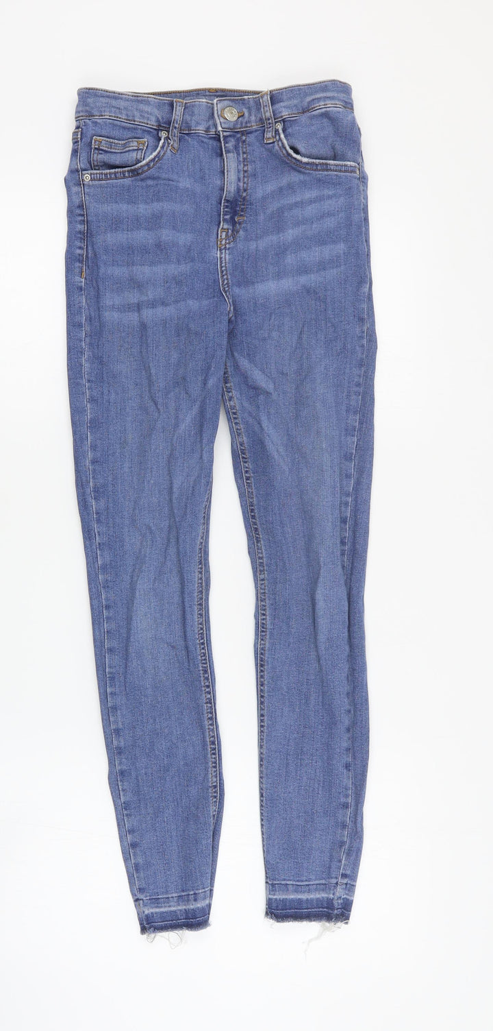 Topshop Womens Blue Cotton Skinny Jeans Size 28 in L26 in Regular Zip