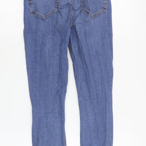 Topshop Womens Blue  Cotton Skinny Jeans Size 28 in L26 in Regular Zip