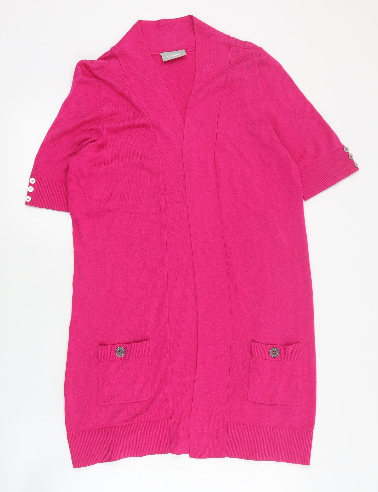 Wallis Womens Pink V-Neck  Viscose Cardigan Jumper Size M