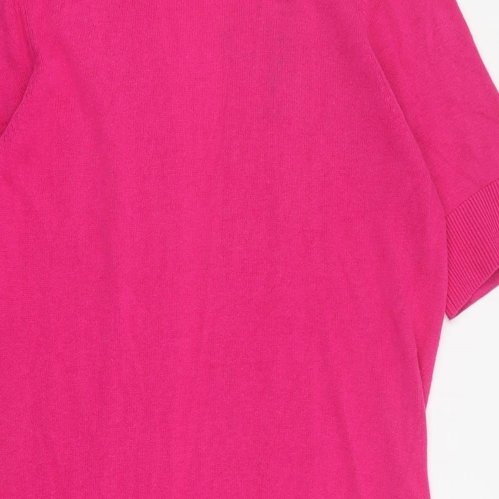 Wallis Womens Pink V-Neck  Viscose Cardigan Jumper Size M