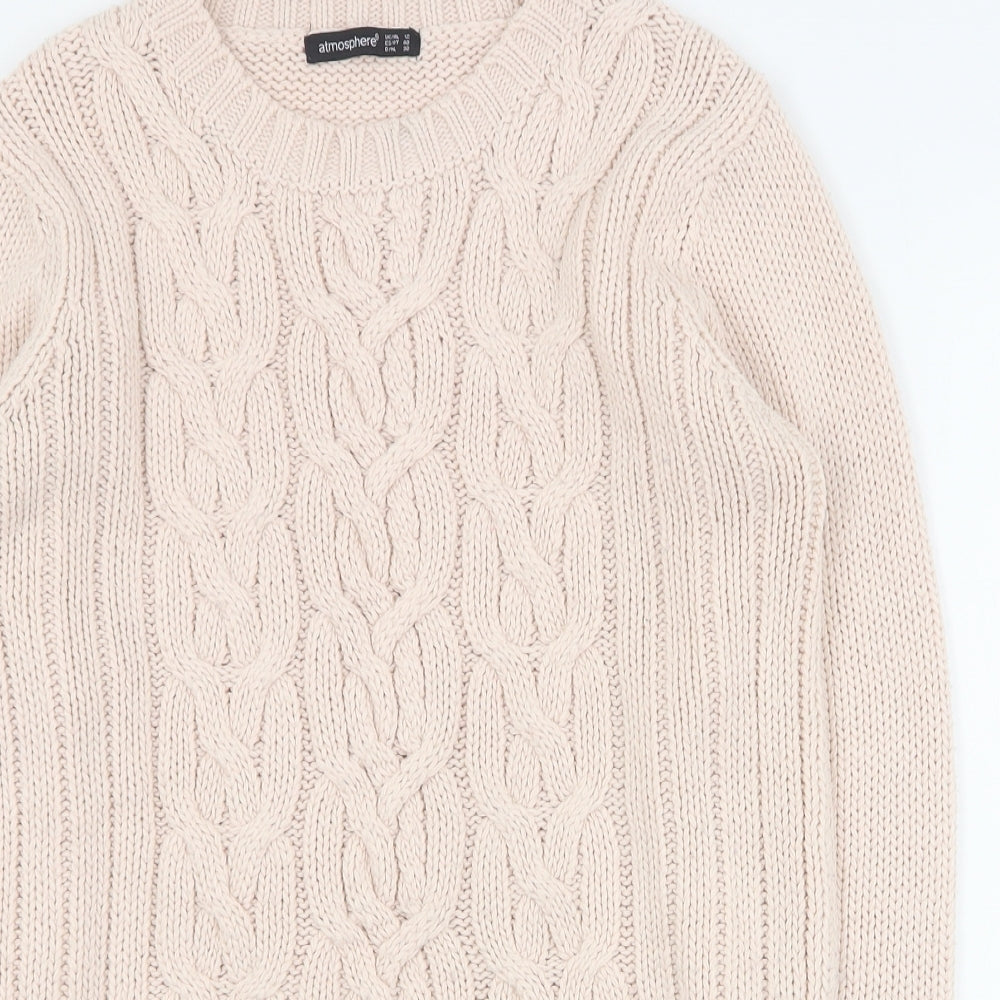 Primark Womens Pink Round Neck  Acrylic Pullover Jumper Size 12