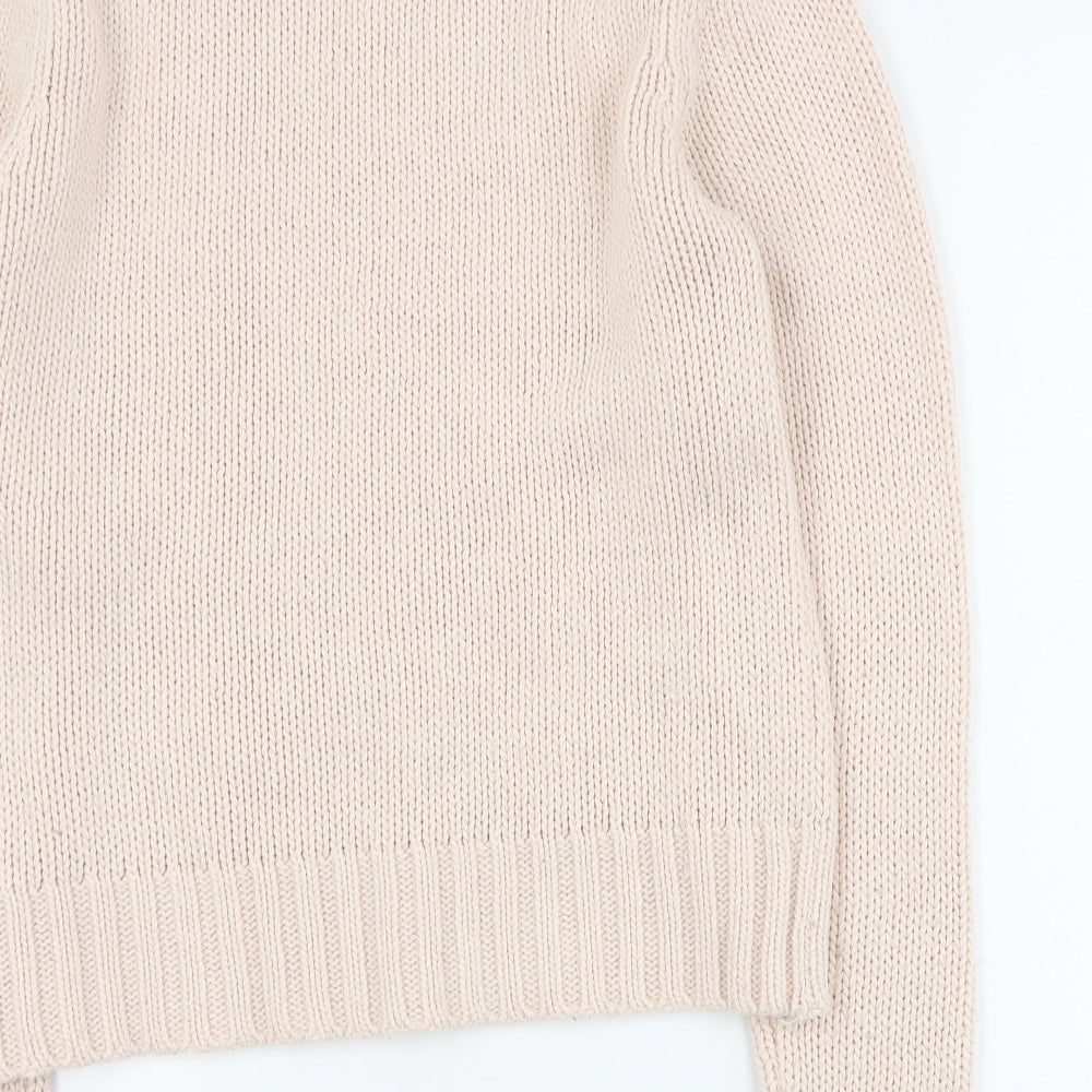 Primark Womens Pink Round Neck  Acrylic Pullover Jumper Size 12