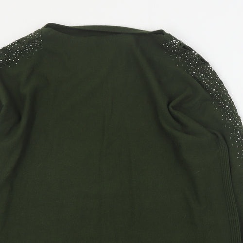 Preworn Womens Green Round Neck  Viscose Pullover Jumper Size S