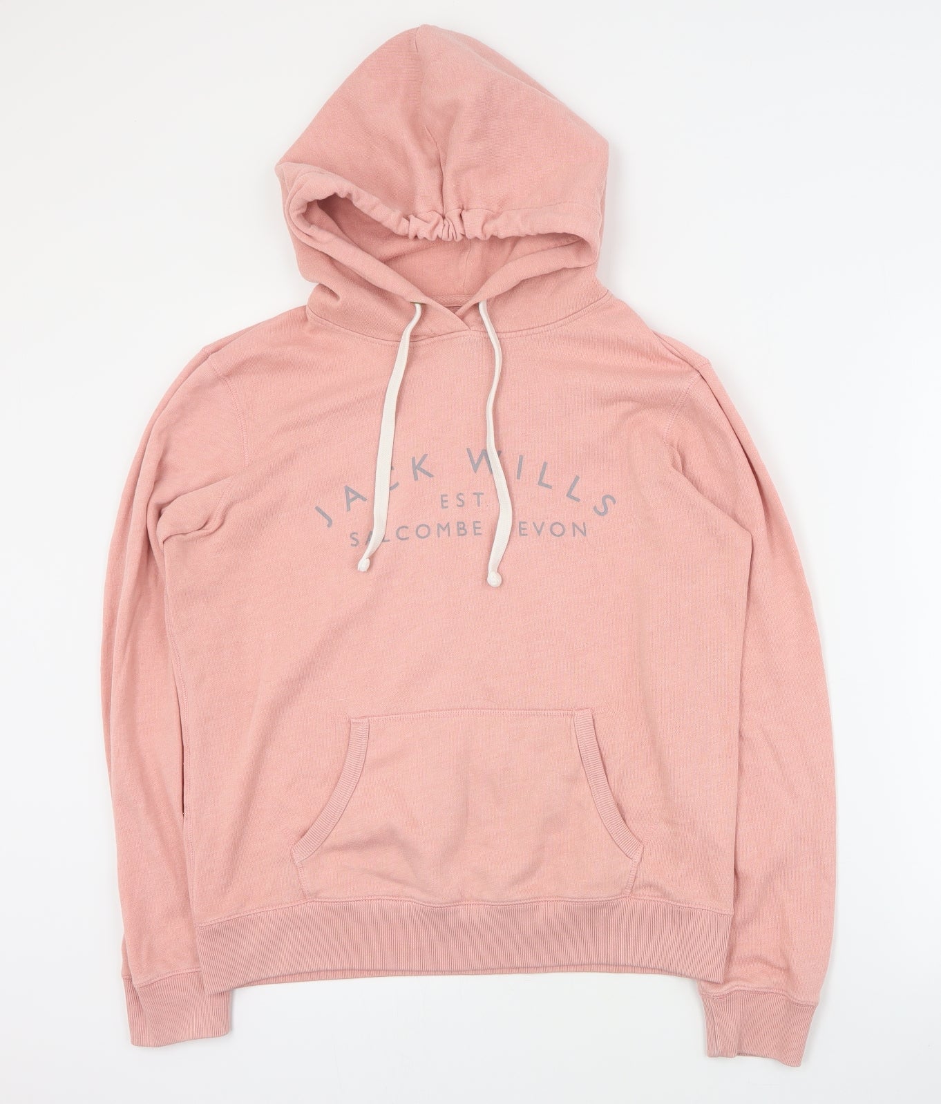 Jack Wills Womens Pink  Cotton Pullover Hoodie Size 12  Pullover