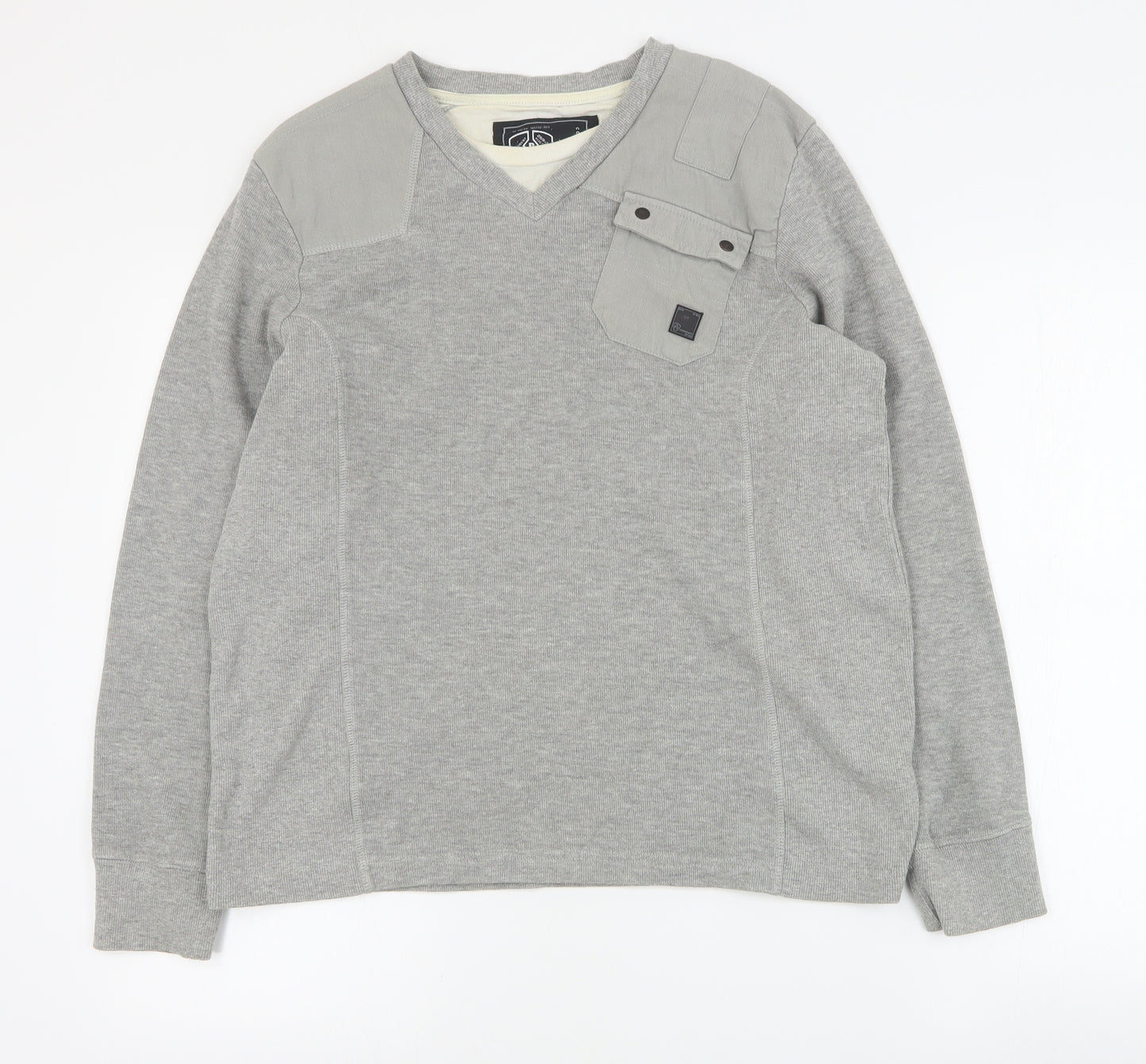 Dissident Mens Grey  Cotton Pullover Sweatshirt Size M