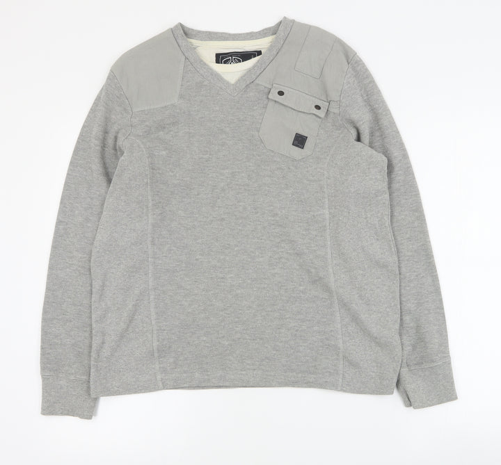 Dissident Mens Grey  Cotton Pullover Sweatshirt Size M