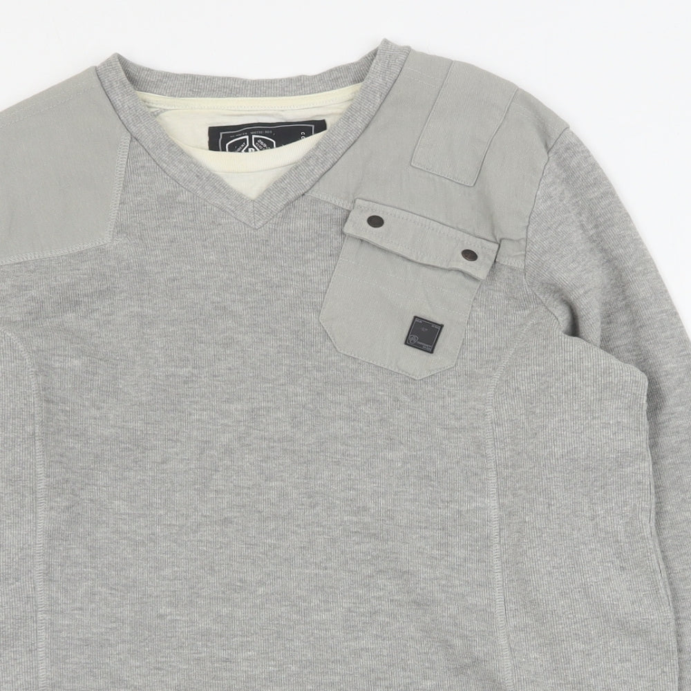 Dissident Mens Grey  Cotton Pullover Sweatshirt Size M